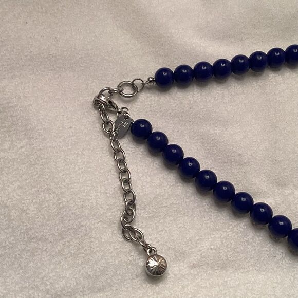 Lia Sophia Adjustable Floral Necklace with Blue Beads - Picture 5 of 7